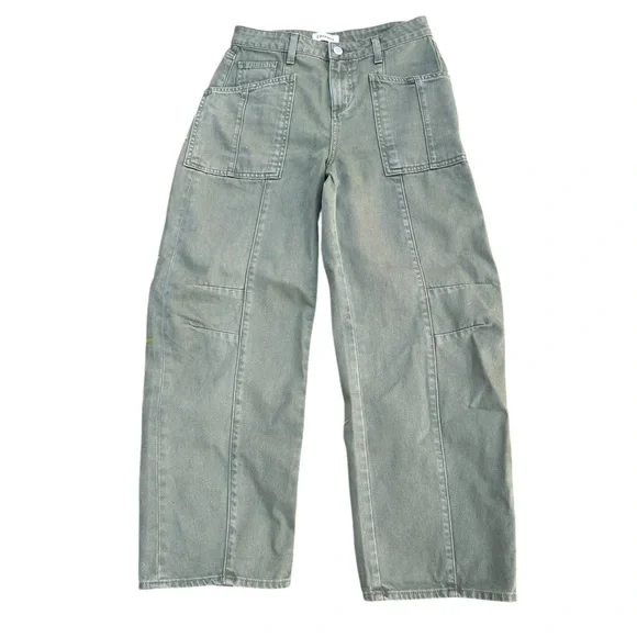 L’Agence Cody High Rise Rodeo Jeans Green High Waist Utility Barrel Leg Jeans 24 - Picture 10 of 13
